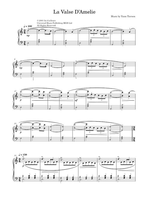 La Valse d'Amelie - Tiersen (Solo)