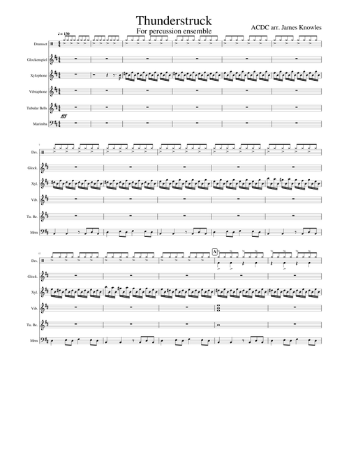 Thunderstruck For Percussion