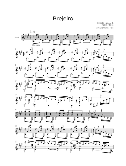 Brejeiro (Arr. Bisdre Santos) - Ernesto Nazareth (Solo Guitar)