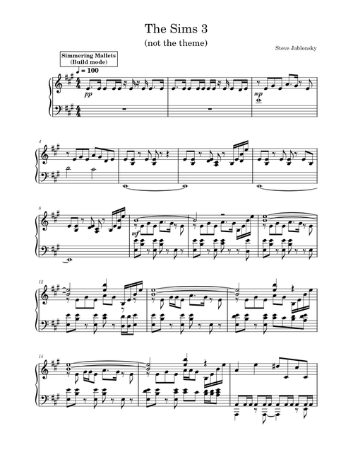 The Sims 3 Theme – Steve Jablonsky (no theme(but there are between 5-10 songs here))