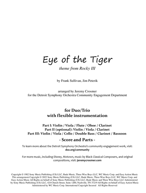 Eye Of The Tiger (Arr. Jeremy Crosmer) - Survivor (Small Ensemble)
