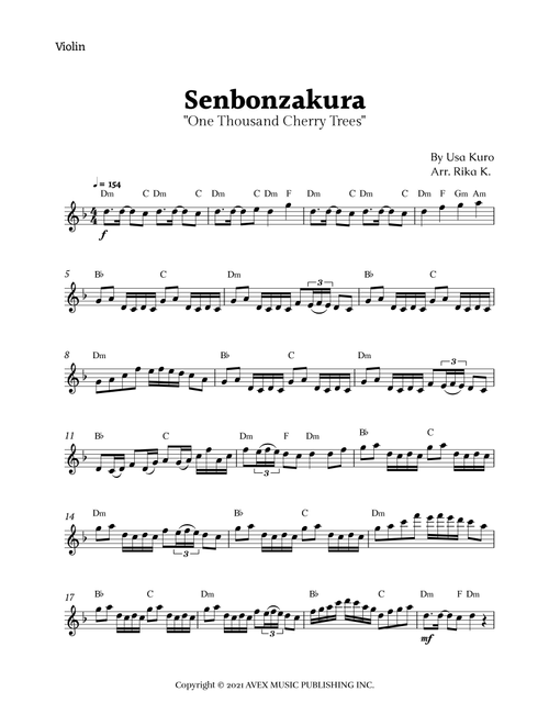 Senbonzakura (Arr. Rika K.) - Usa Kuro (Violin Solo)