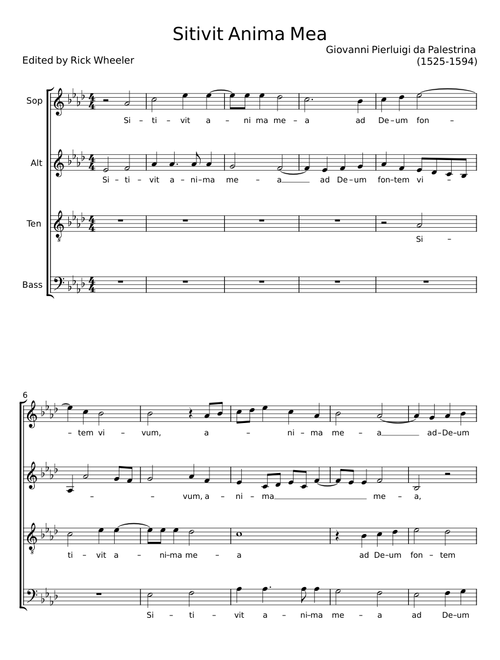 Sitivit anima mea - Giovanni Pierluigi da Palestrina