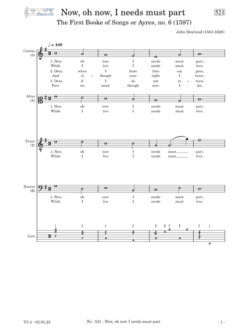Now, oh now I needs must part (John Dowland)