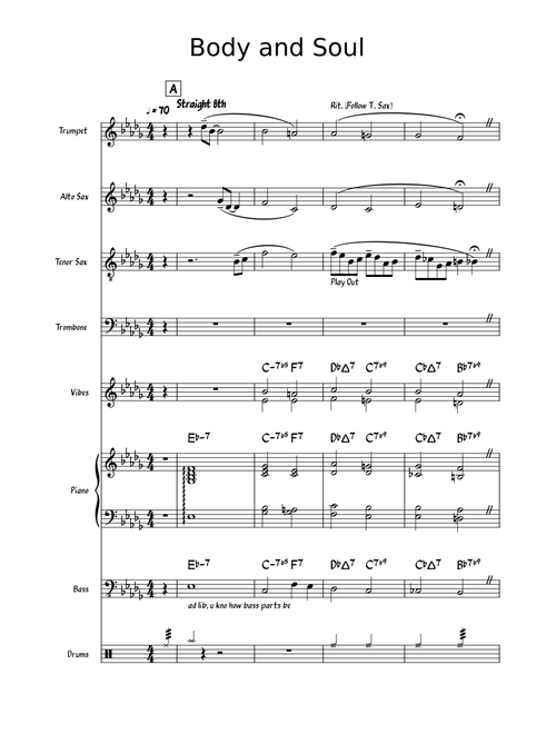 Body and Soul - Johnny Green (8 Piece Jazz Combo)