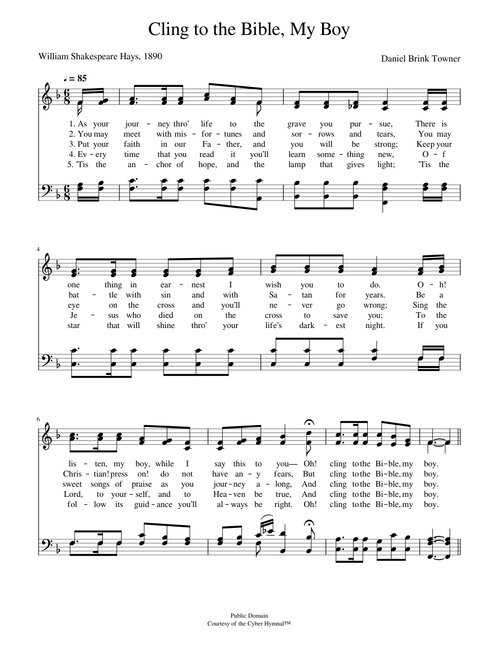 Cling to the bible, my boy - Daniel B. Towner