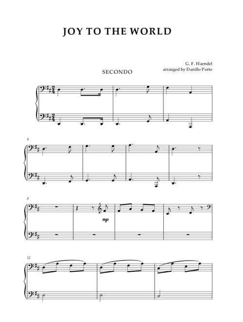 Joy To The World - Piano Four Hands (Arr. Danillo Porto) - G. F. Haendel (Piano Duet)