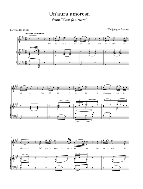 Un'aura amorosa from "Così fan tutte"