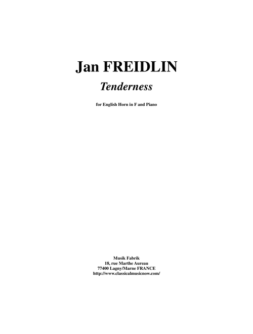 Jan Freidlin: Tenderness for english horn and guitar (Instrumental Duet)