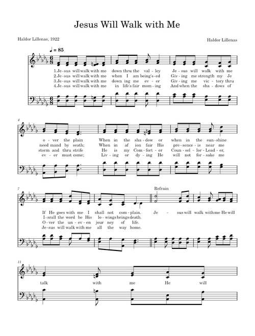 Jesus will walk with me – Haldor Lillenas