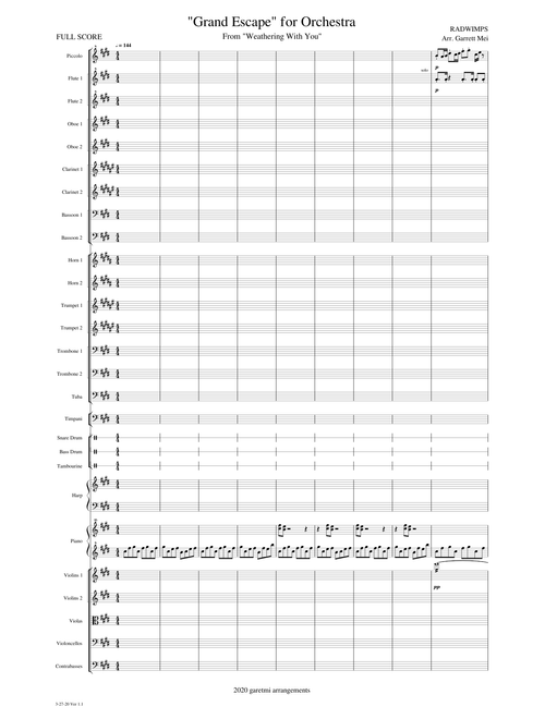 Grand Escape - Weathering With You - FULL ORCHESTRA COVER