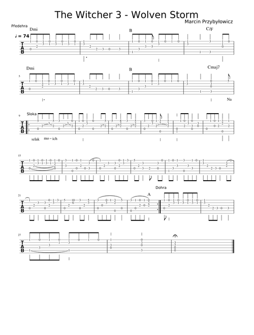 Wolven Storm (Priscilla's Song) - tab