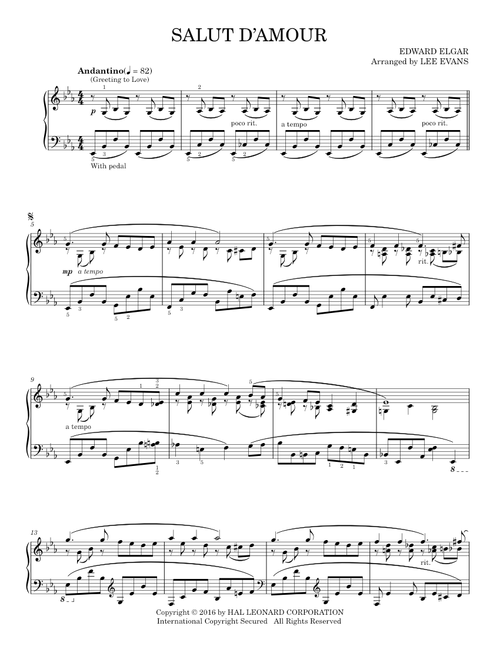 Salut D'amour (Greeting To Love) - Edward Elgar (Piano Solo)
