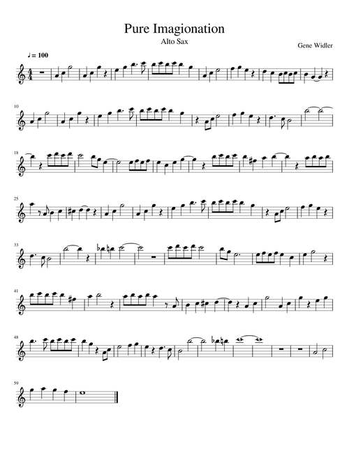 Pure Imagination - Alto Sax