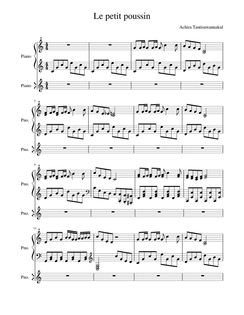 Le Petit Poussin - piano tutorial