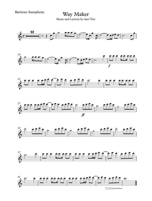 Way Maker (Arr. Ana’Trio) - Leeland (Small Ensemble)