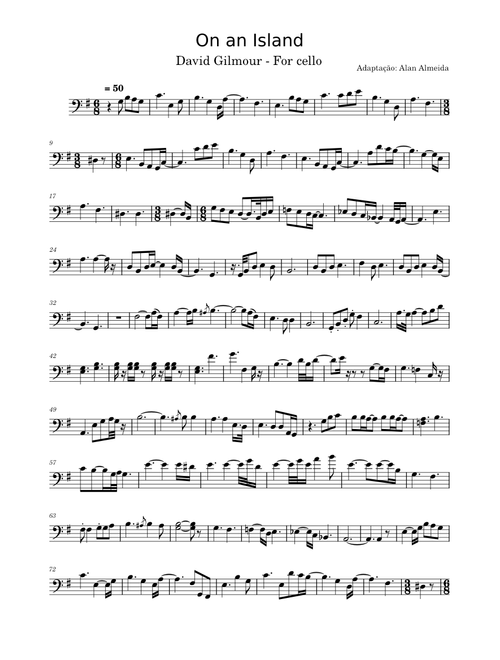 On an island - David Gilmour (for cello)
