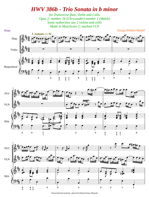 Trio Sonata in B minor, HWV 386b – Georg Friedrich Händel