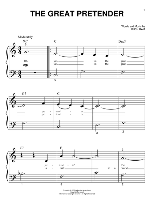The Great Pretender - The Platters (Big Note Piano)