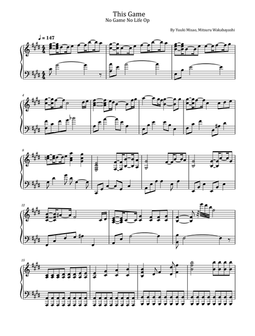 This Game (Arr. poon) - Suzuki Konomi (Piano Solo)