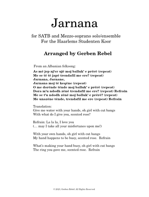 Jarnana - arrangement by Gerben Rebel