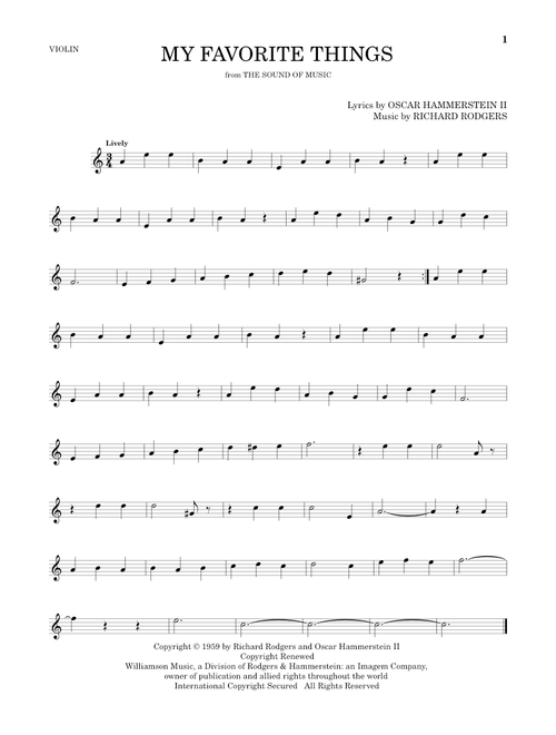 My Favorite Things (from The Sound Of Music) - Julie Andrews (Violin Solo)