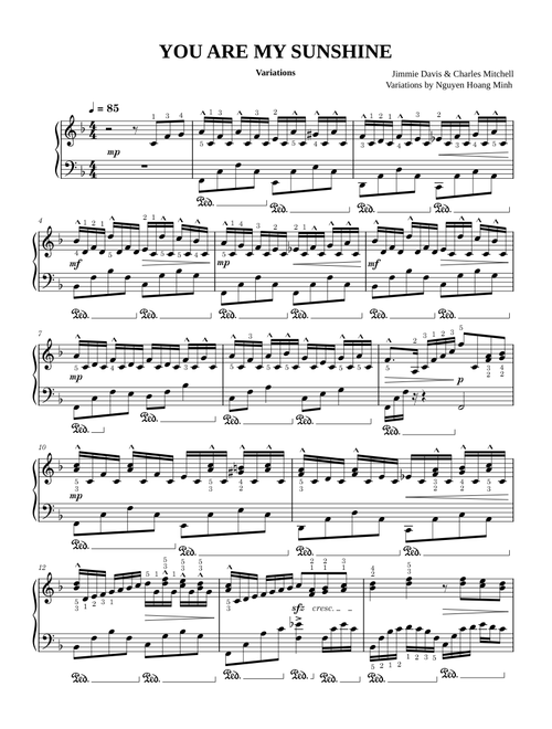 You Are My Sunshine (Advanced Variations)