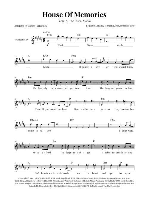 House Of Memories (Arr. Glauco Fernandes) - Madax (Trumpet Solo)