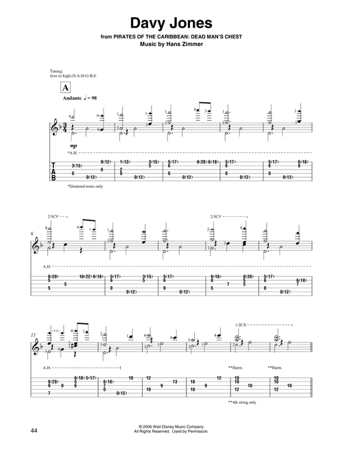 Davy Jones (from Pirates Of The Caribbean: Dead Man's Chest) (arr. David Jaggs) - Hans Zimmer (Solo Guitar)