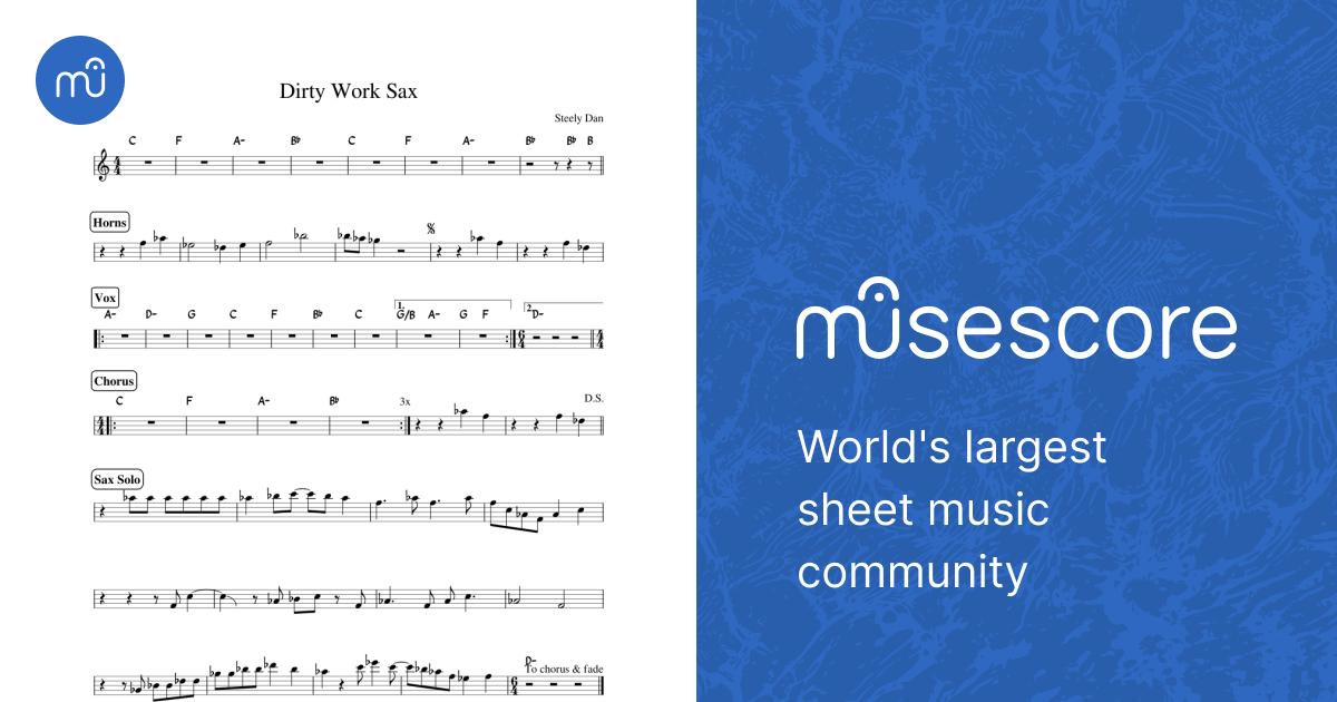 Steely Dan: Dirty Work (Sax licks only) Sheet Music with Chords