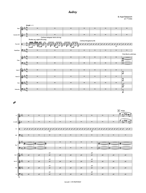 Audrey (Arr. T Crooks) - Badalamenti/lynch (Large Ensemble)