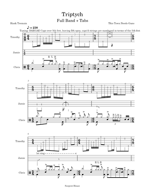 This Town Needs Guns - Triptych (Tablature)