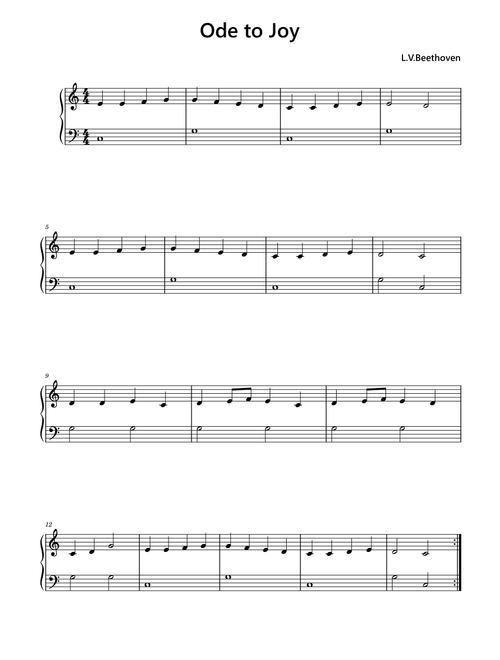 Ode to Joy Easy Piano (Arr. Funtom) - Beethoven (Easy Piano)