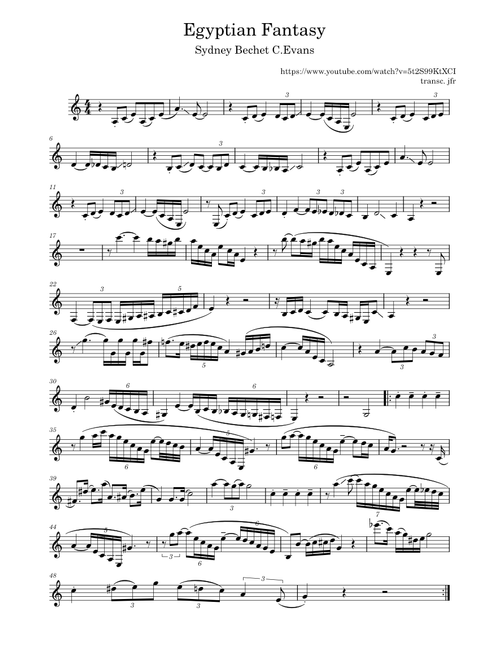 Egyptian Fantasy Sidney Bechet C.Evans clarinet advanced jif26