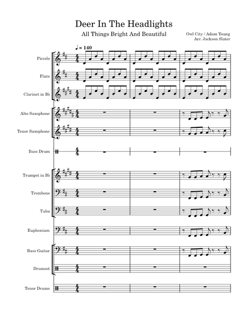 Deer in the headlights – Owl City - Pep Band