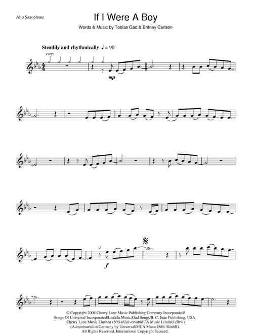 If I Were A Boy - Beyonce (Lead Sheet - Fake Book)