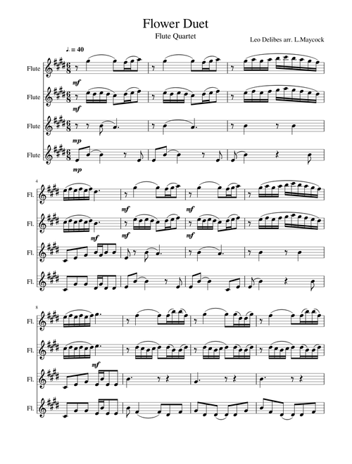 Flower Duet (Flute Quartet)