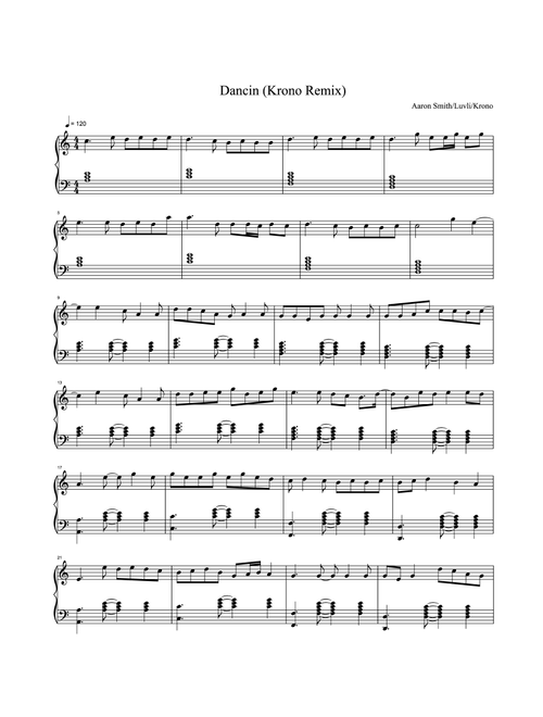 Dancin (Arr. Aaron Smith & Luvli) (Piano Solo)