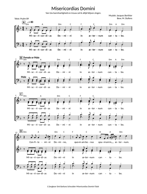 Taize -Misericordias Domini_koorpartituur – J. Berthier
