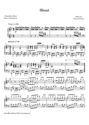 Shout - Tears For Fears - Sheet music for Piano, Guitar Shout - Tears For Fears - Sheet music for Piano, Guitar