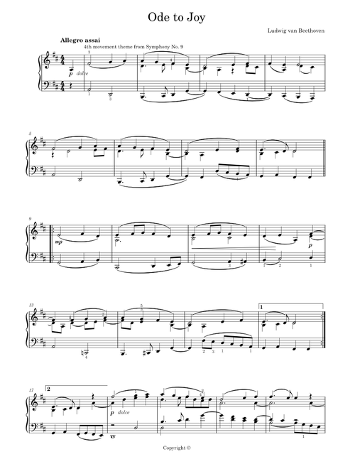 Ode To Joy - Ludwig van Beethoven (Solo)