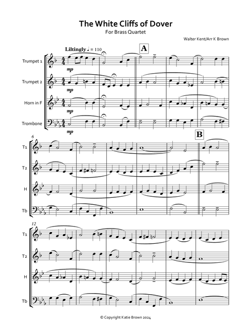 (There'll Be Bluebirds Over) The White Cliffs Of Dover (Arr. Katie Brown) - Vera Lynn (Brass Ensemble)