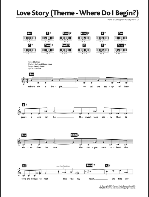 Where Do I Begin (theme from Love Story) - Andy Williams (Piano Chords-Lyrics)