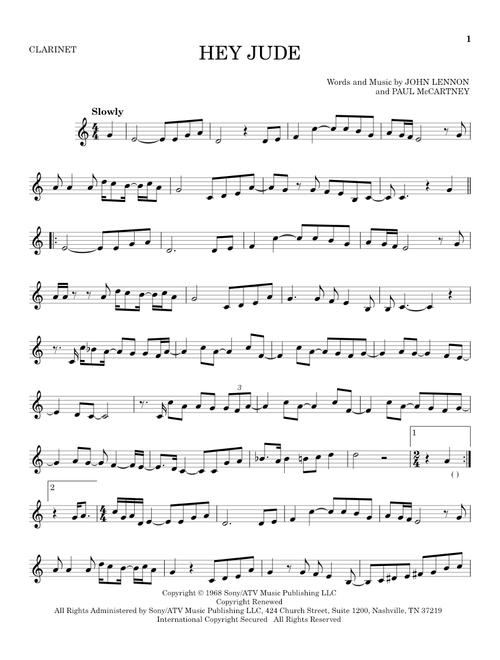 Hey Jude - The Beatles (Clarinet Solo)