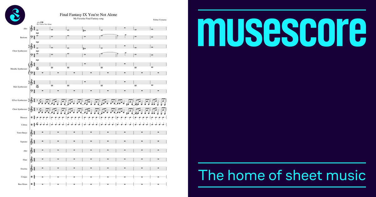 Final Fantasy IX You re Not Alone Sheet Music for Soprano, Alto