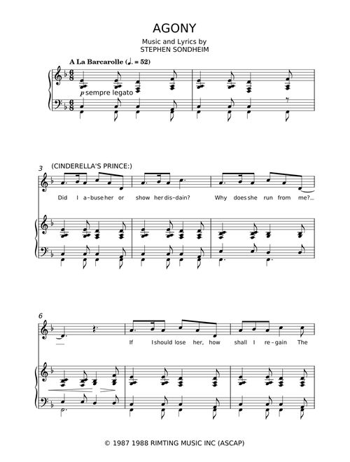 Agony - Stephen Sondheim