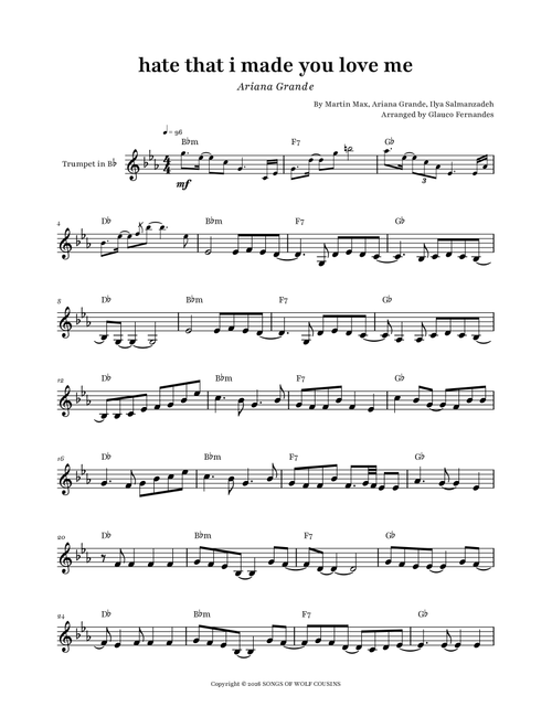 Hate That I Made You Love Me (Arr. Glauco Fernandes) - Ariana Grande, Martin Max, Ilya Salmanzadeh (Trumpet Solo)
