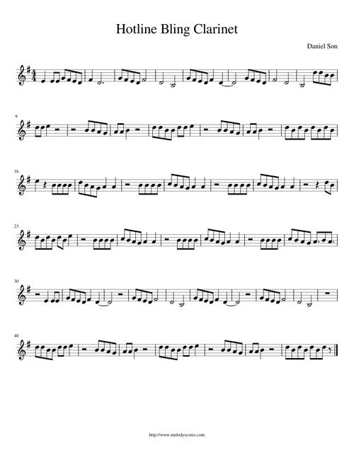 Hotline Bling - Drake (Clarinet)