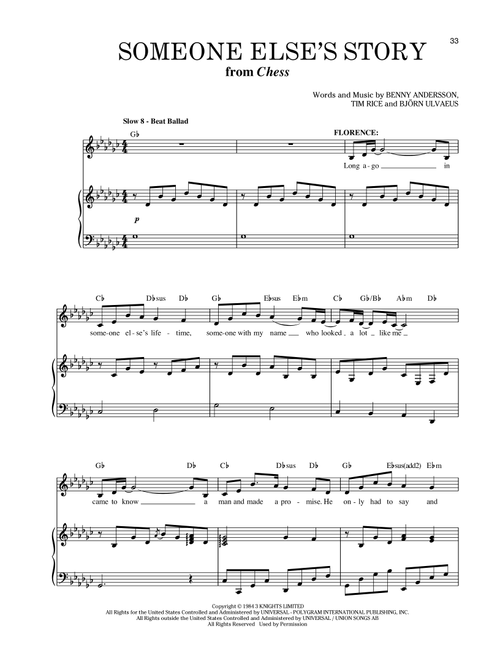 Someone Else's Story - Benny Andersson (Piano Vocal)