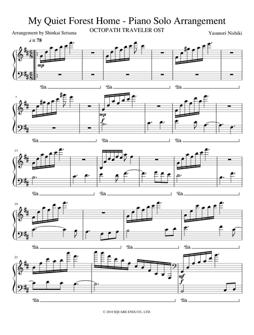 My Quiet Forest Home - Piano Solo Arrangement